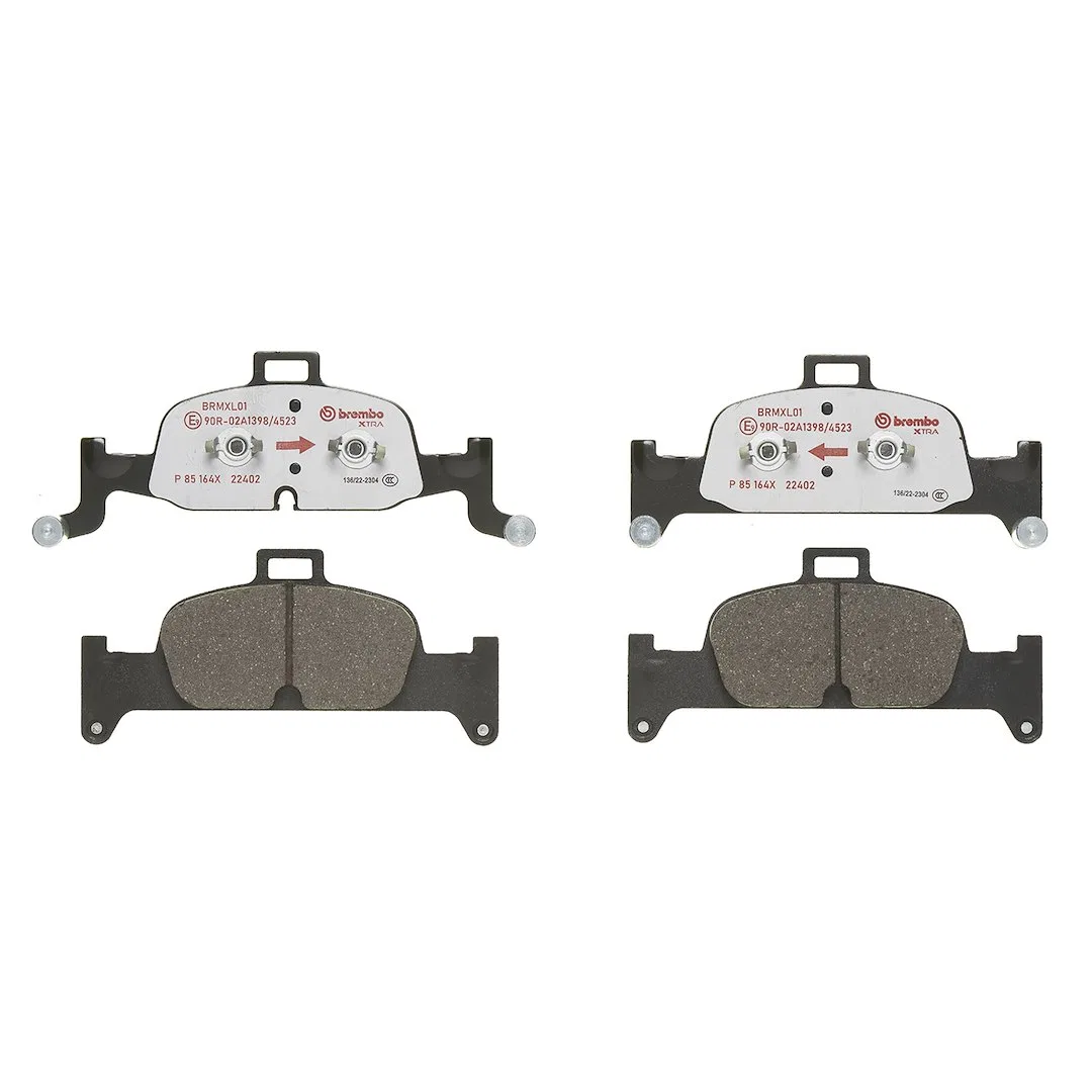 P85164X – BREMBO Brake Pad, FMSI Number D1897-9125 Low-Metallic Set Of 4 With Mounting Hardware
